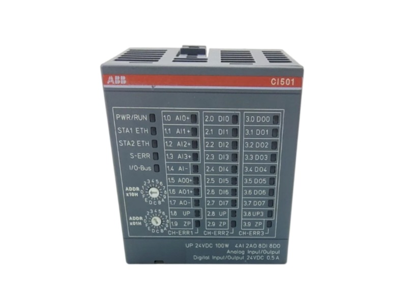 ABB CI501-PNIO PROFINET Communication Interface Module with Mixed I/O front view