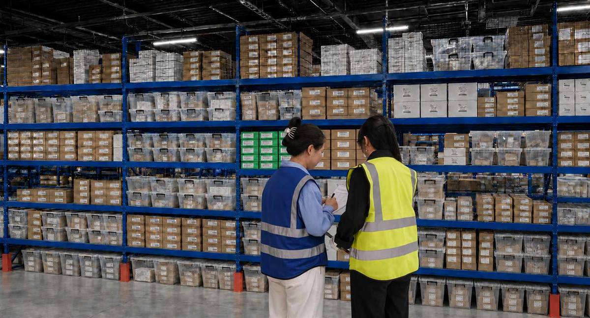Industrial automation parts warehouse inventory review